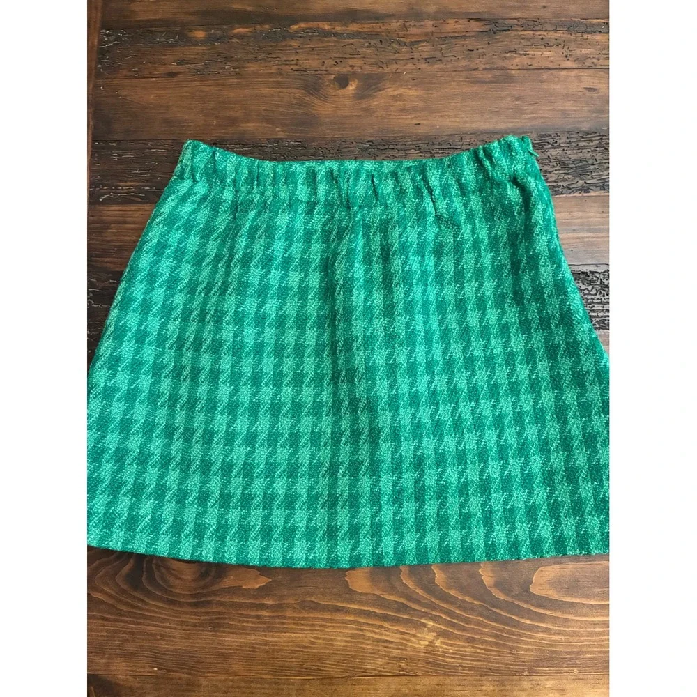 Ciay Bell Cropped Tweed Blazer Mini Skirt 2 Piece Set Women's Medium Houndstooth